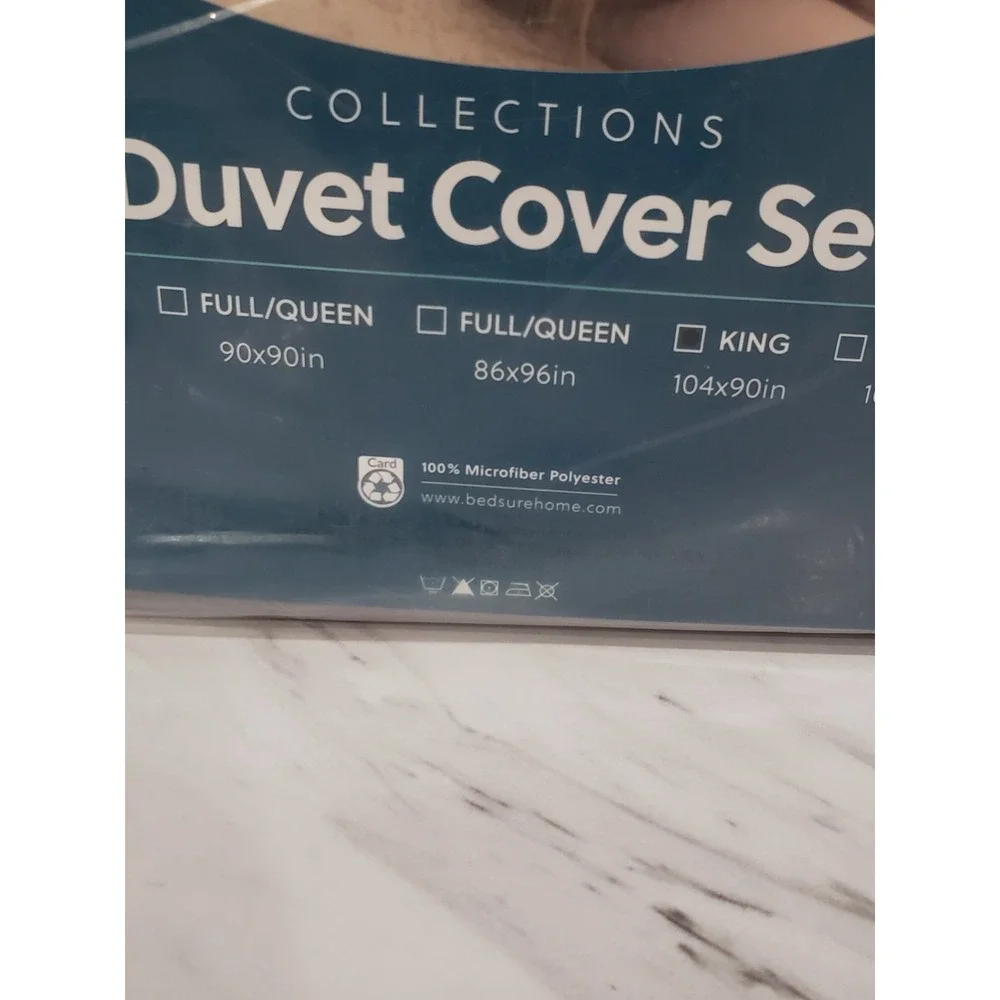 NEW SOLID GRAY BedSure Duvet Cover Set King 104x90 Duvet And 2 Pillow Covers